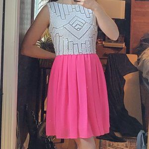 Art deco pink sequin dress